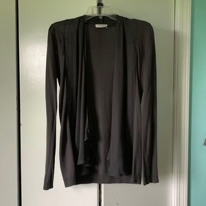 Grey cardigan with sheer edges